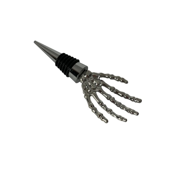 Spooky Skeleton Hand Wine Stopper | Halloween Bottle Metal Stopper - Picture 3 of 8